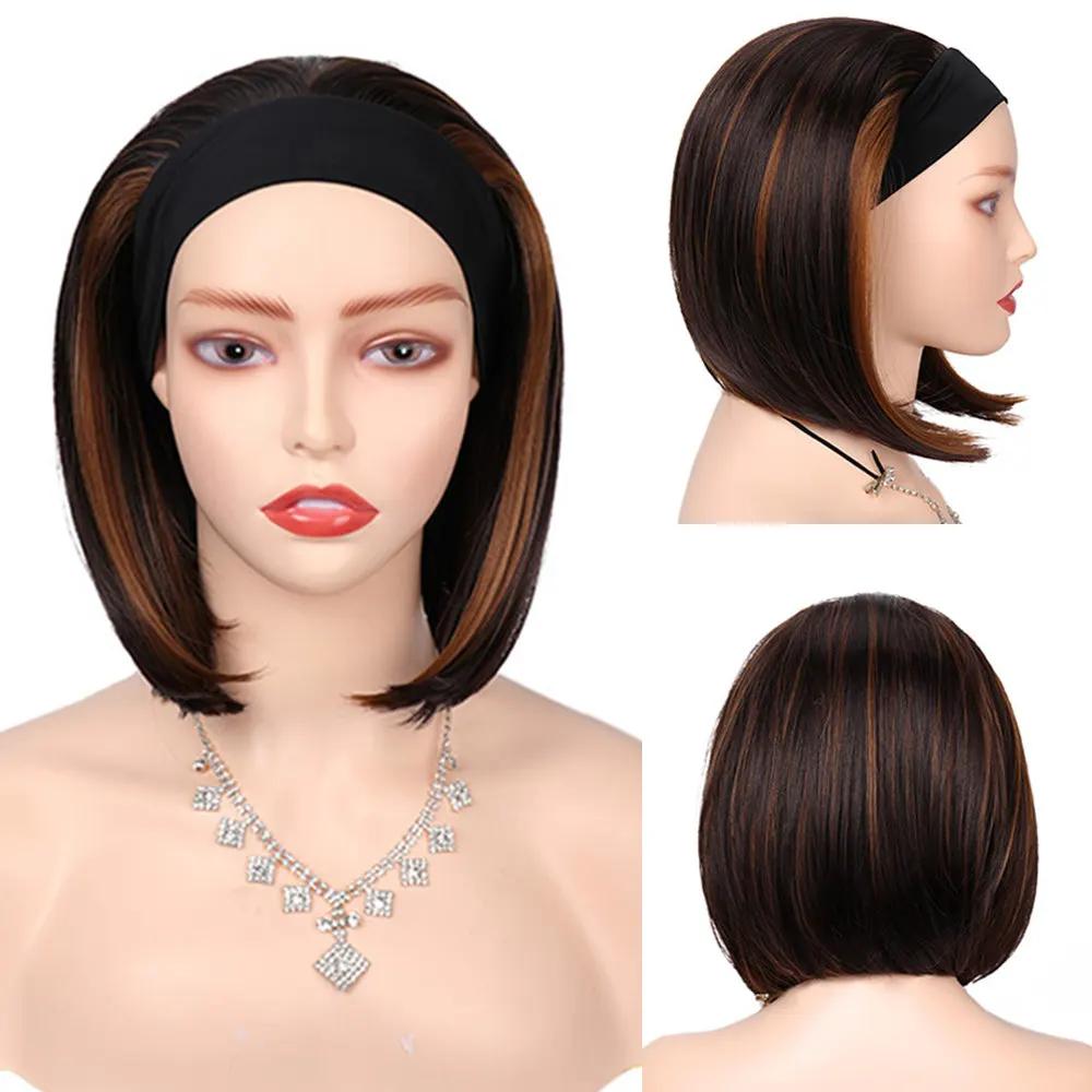 Headband Wigs for Women Synthetic Hair Bob Wigs Female Daily Party Cosplay Wig Cheap Wigs on  Clearance